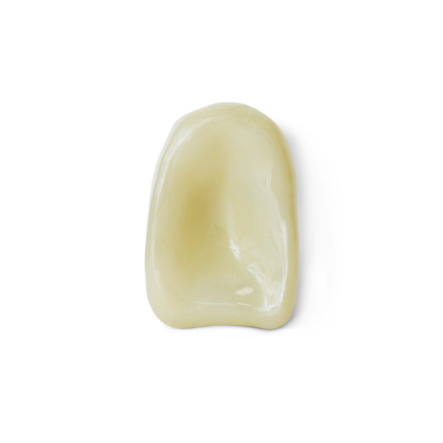 HKLIVING Glass Wall Sculpture in Cream, front-facing product shot on white background