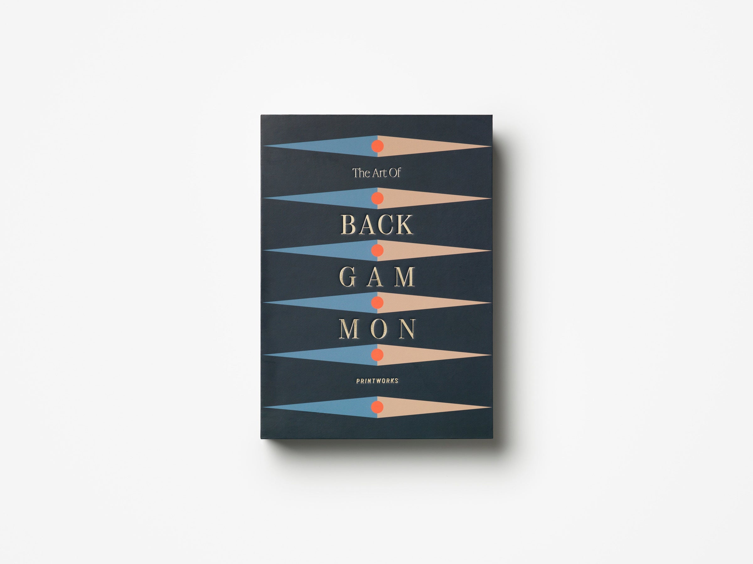 Angled view of The Art of Backgammon box showing spine text