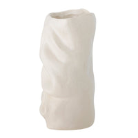 angled view of bloomingville fabrice vase showing curved sculptural folds