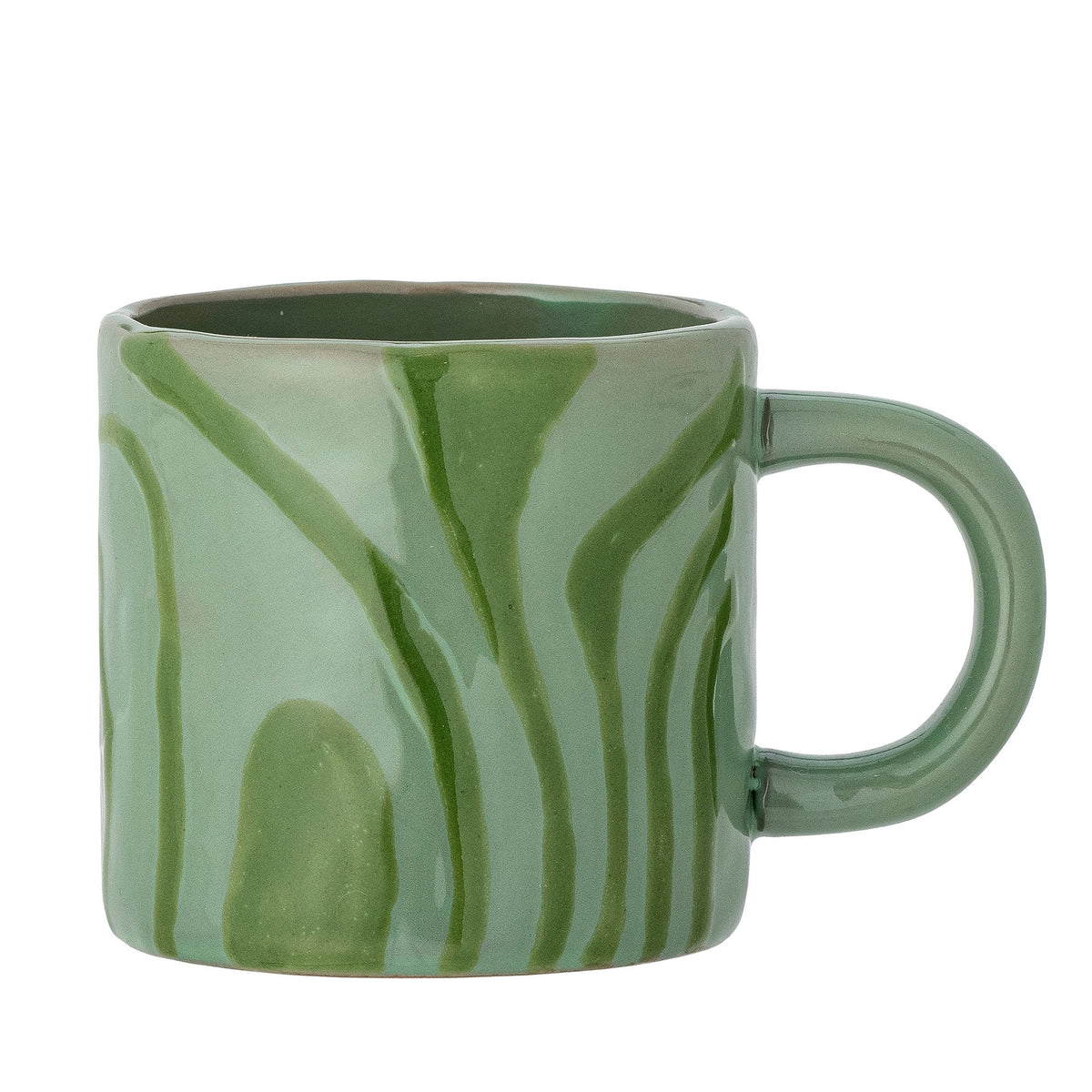 green ninka mug by bloomingville with retro hand-decorated glaze

