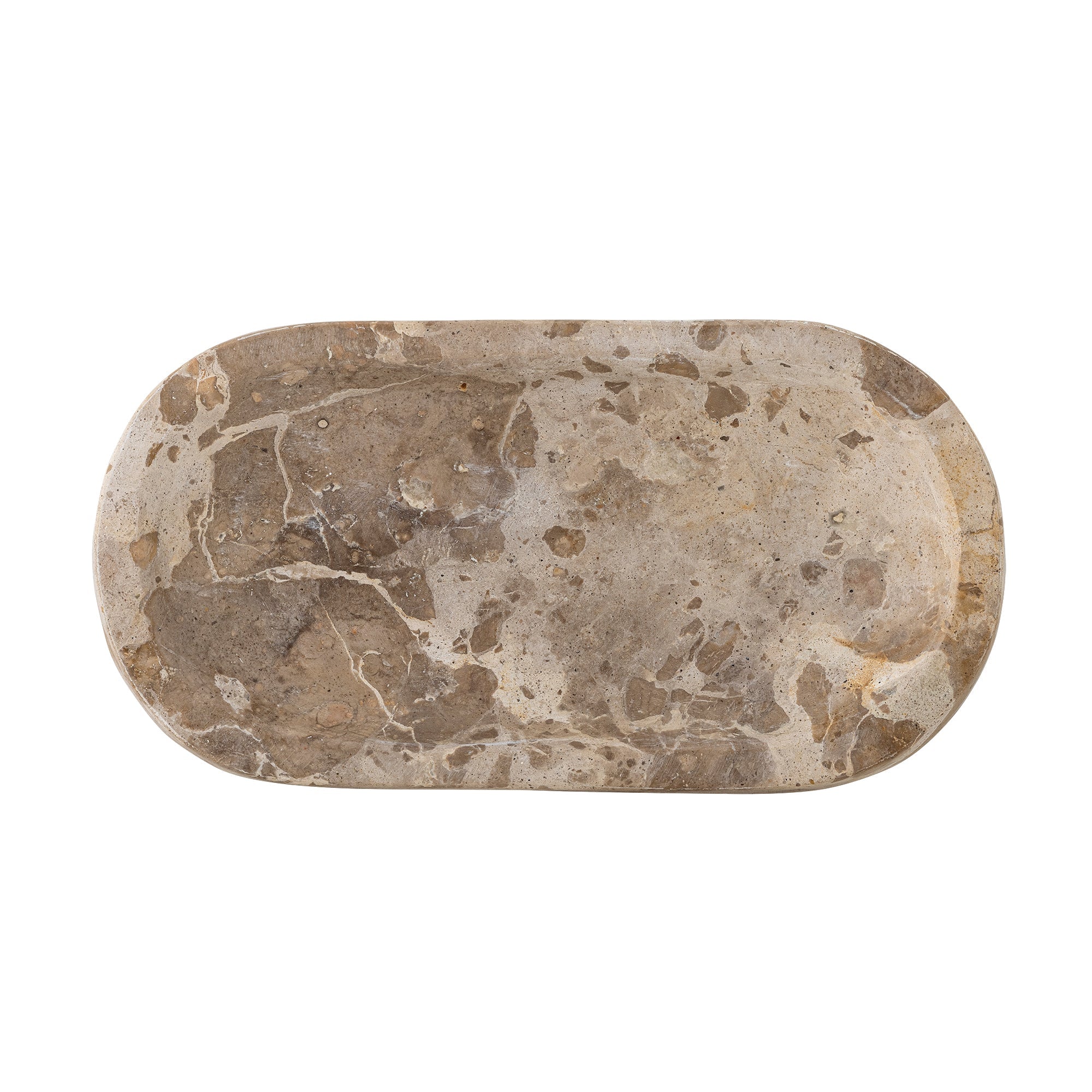 Light marble platter with natural veining for calm home styling