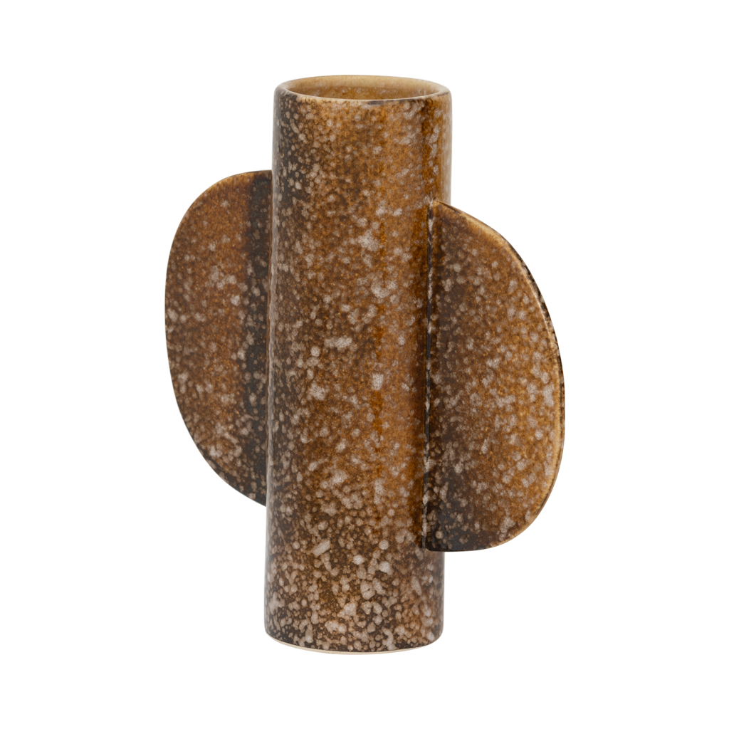 Bran caramel brown vase from the front