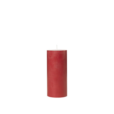 Broste Copenhagen Eco Pillar Candle in red, 15cm, on a white background