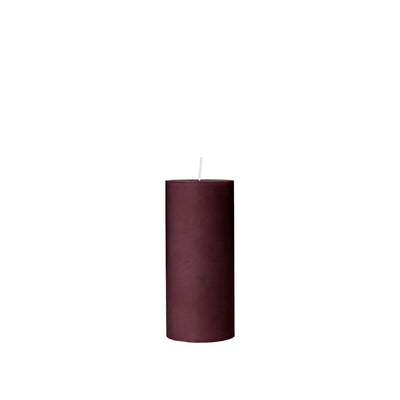 Broste Copenhagen Eco Pillar Candle in Wine Berry, a deep plum colour, on a white background
