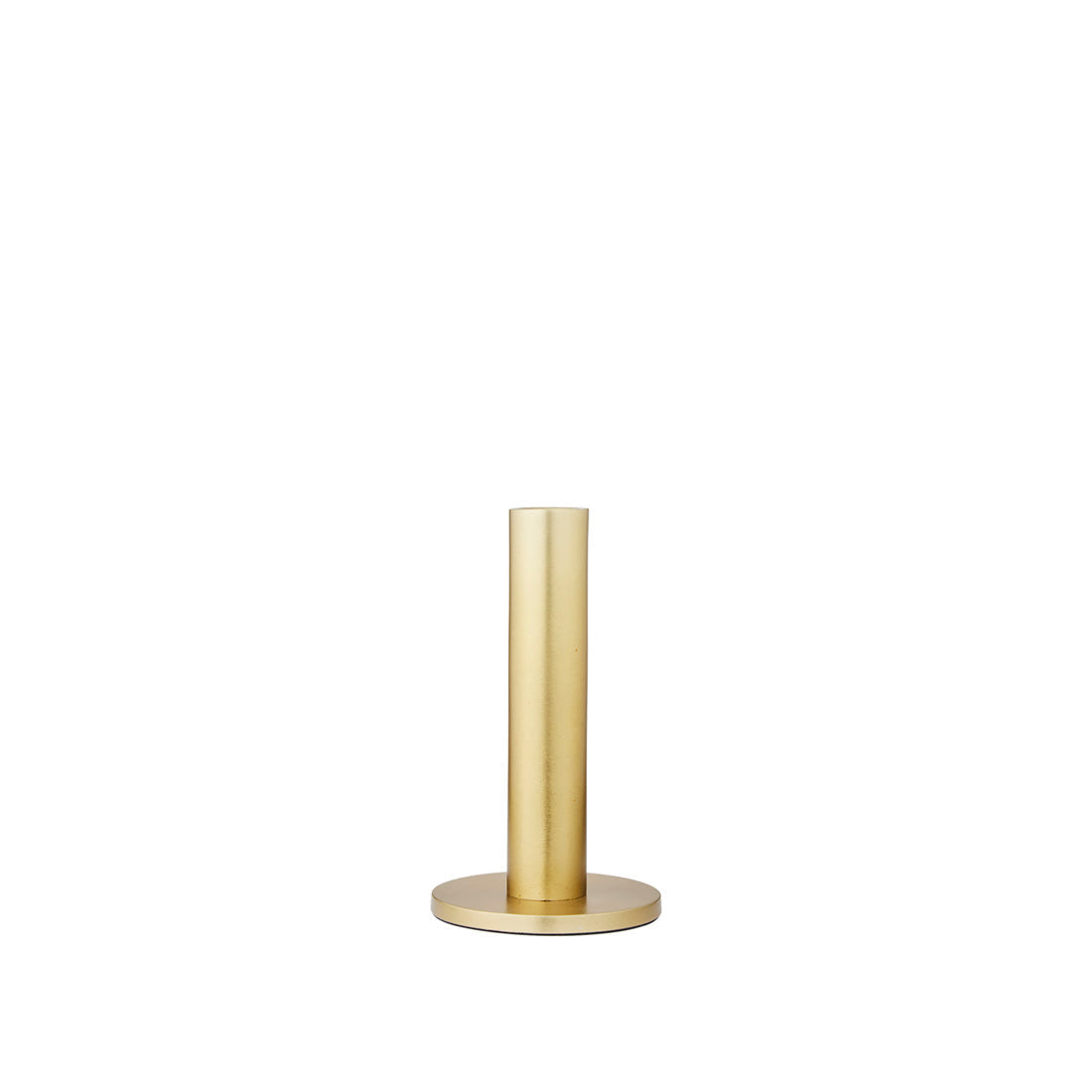 Broste Copenhagen Maro Candle Holder Large in brass on a white background