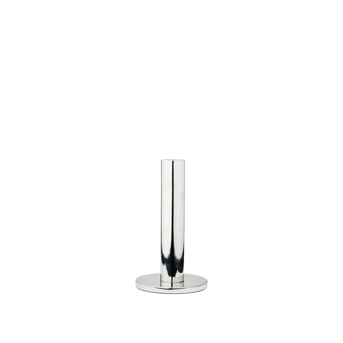 Broste Copenhagen Maro Candle Holder Large in silver on a white background