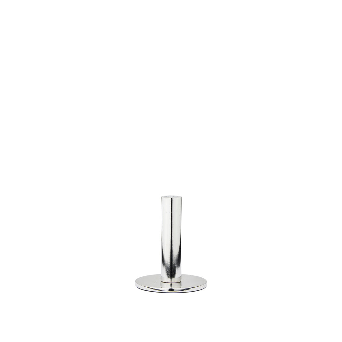 Broste Copenhagen Maro Candle Holder Small in silver on a white background