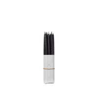 Bundle of ten Broste Copenhagen thin black taper candles tied with jute string