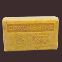 Citron Broyé exfoliating lemon French soap with organic shea butter by La Maison du Savon de Marseille, 125g