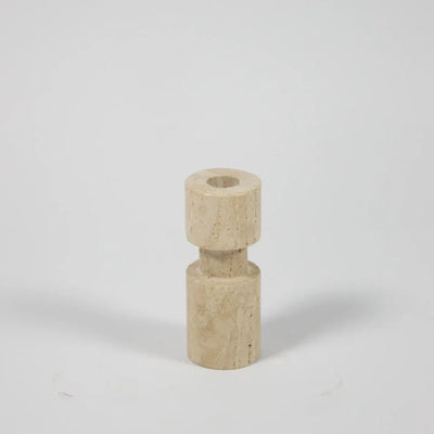 Light travertine asymmetric candle holder by Olsson & Jensen