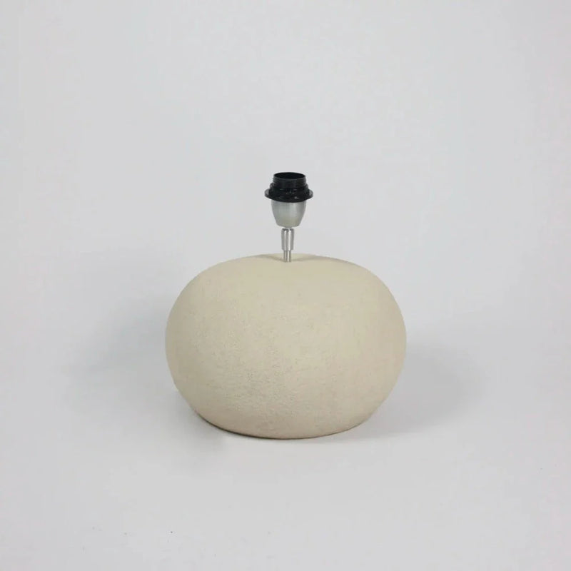 Colmar beige round stone lamp base by Olsson & Jensen without a shade