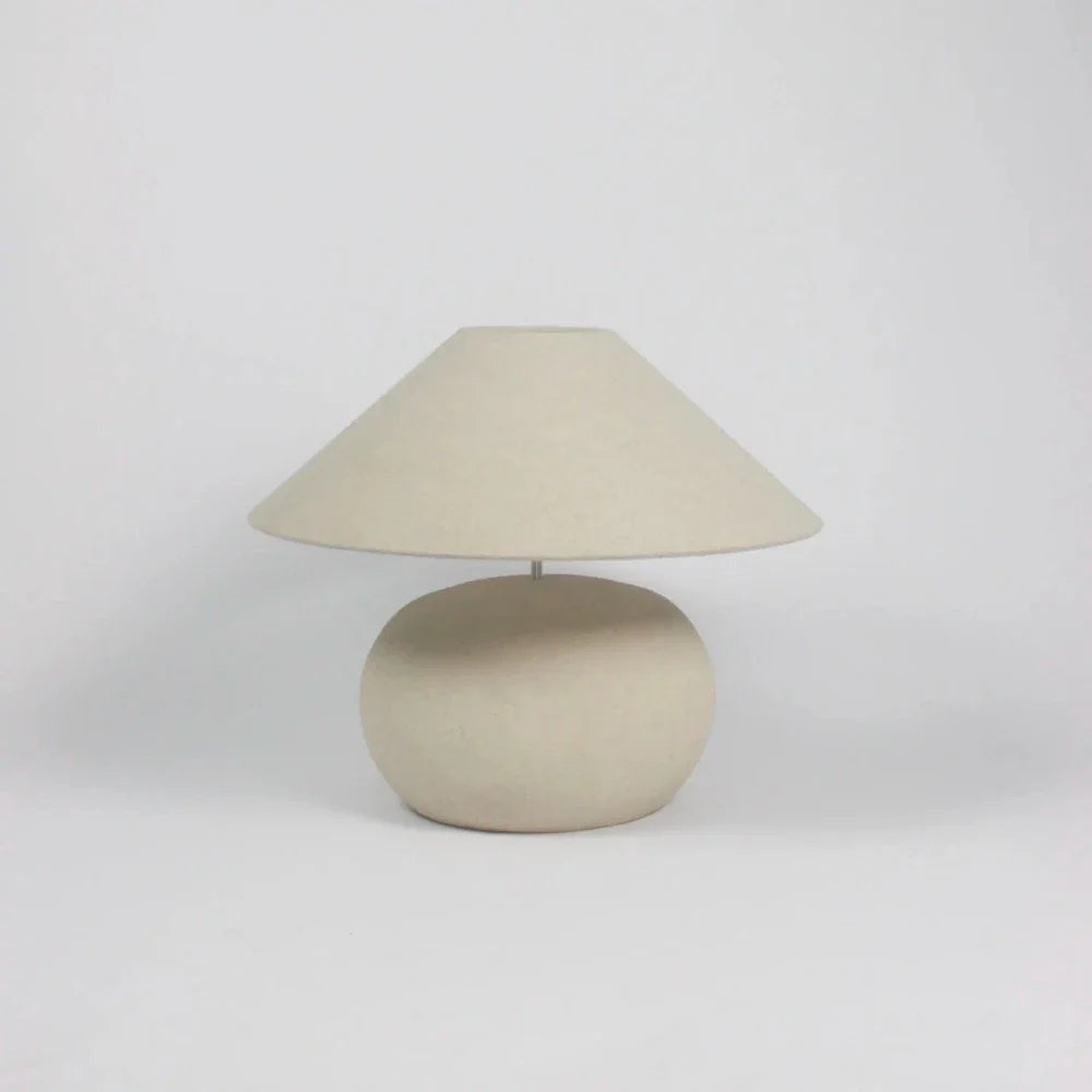 Colmar beige lamp base by Olsson & Jensen shown with a cream shade (shade sold separately)