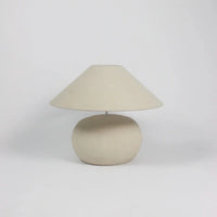 Colmar beige lamp base by Olsson & Jensen shown with a cream shade (shade sold separately)