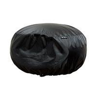 Le Feu Dome Outdoor Cover in black waterproof nylon fitted over a Dome bioethanol fireplace