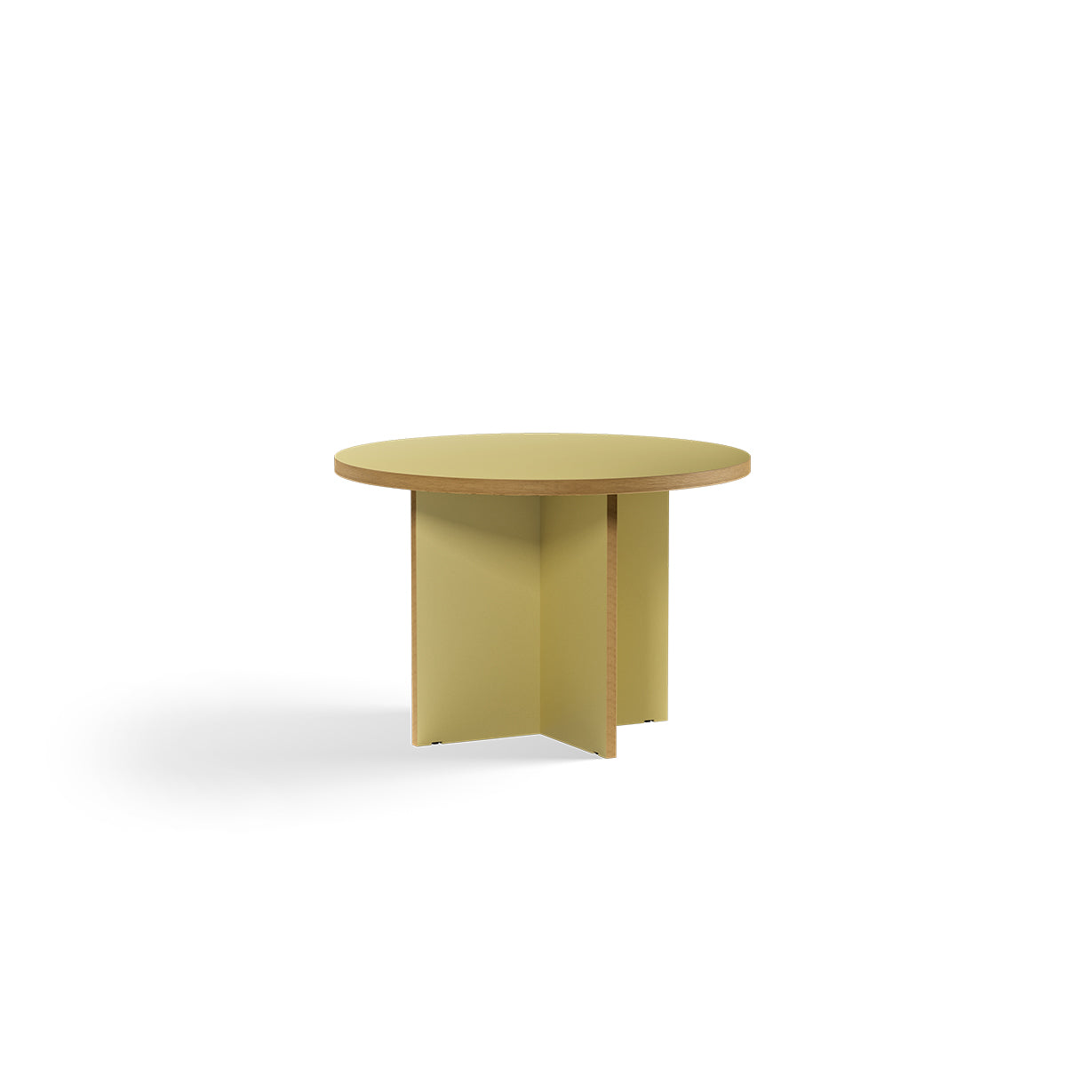 dark yellow green pedestal dining table by hkliving
