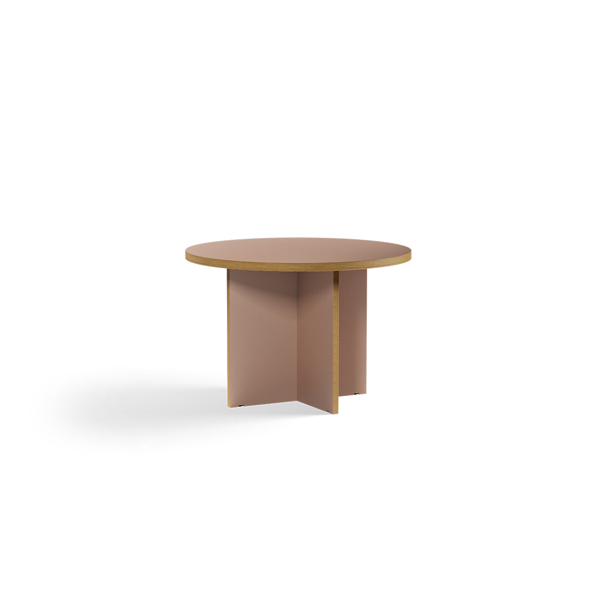 round dark pink dining table by HKLIVING
