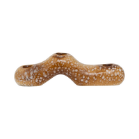 Daru wavy three-candle holder in speckled caramel brown by Urban Nature Culture