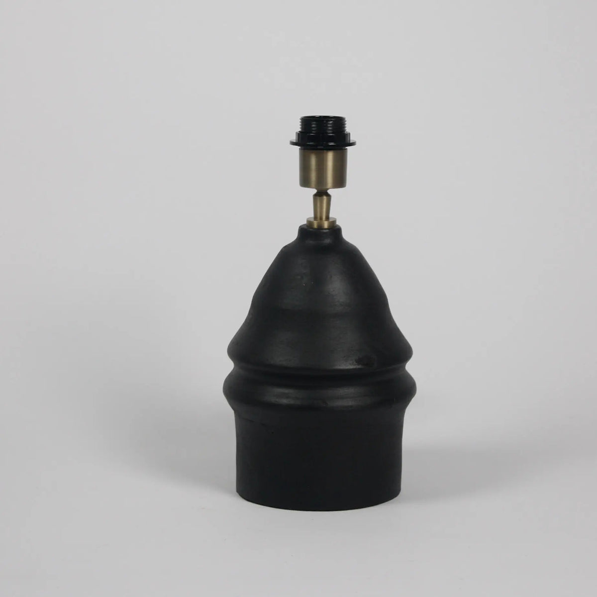 Ella black handmade ceramic tiered lamp base by Olsson & Jensen without a shade