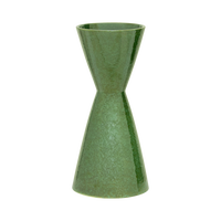 Faen angular hourglass vase in glossy leaf green by Urban Nature Culture