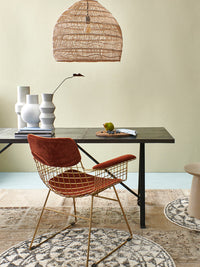 Metal Wire Chair with Arms by HKLIVING Available in Silver, Brass, and Black