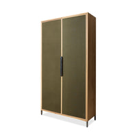Pioneer Canvas Cupboard - Green Wooden Storage Cabinet with Canvas Doors by HKLIVING