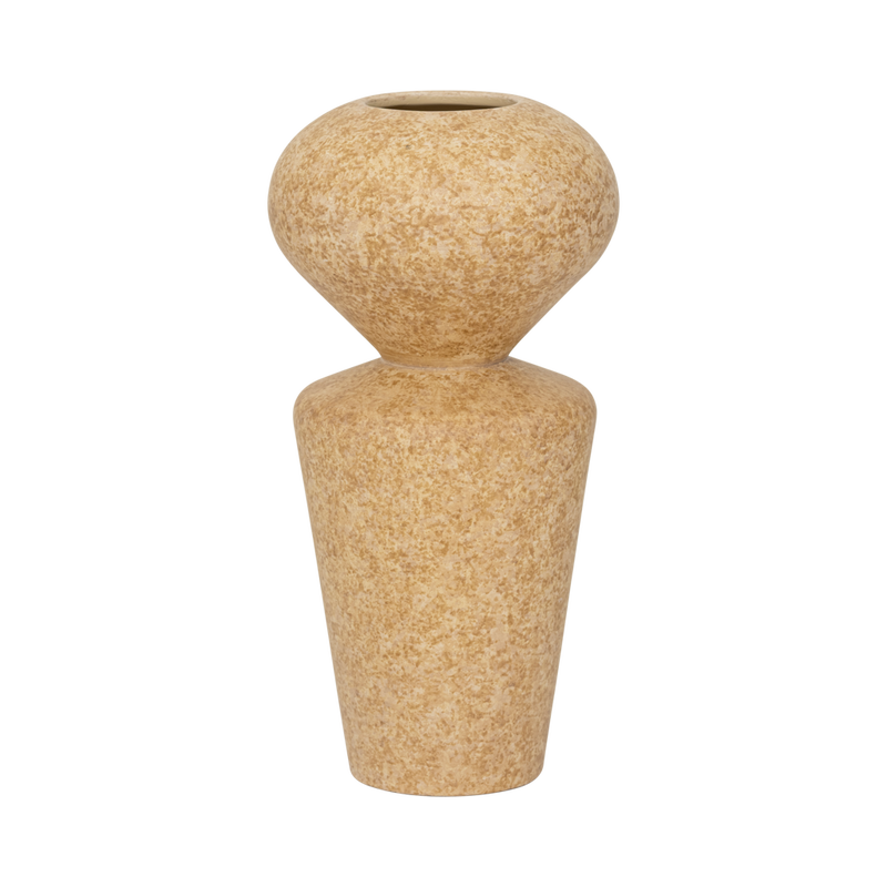 Freja vase with a rounded top on a tapered base, in sand by Urban Nature Culture