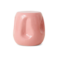 HKLIVING Currents coral ceramic side table showing curved sculptural shape