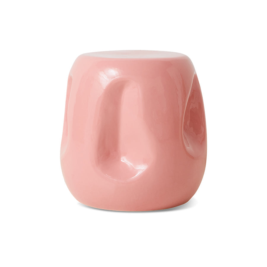 HKLIVING Currents coral ceramic side table showing curved sculptural shape