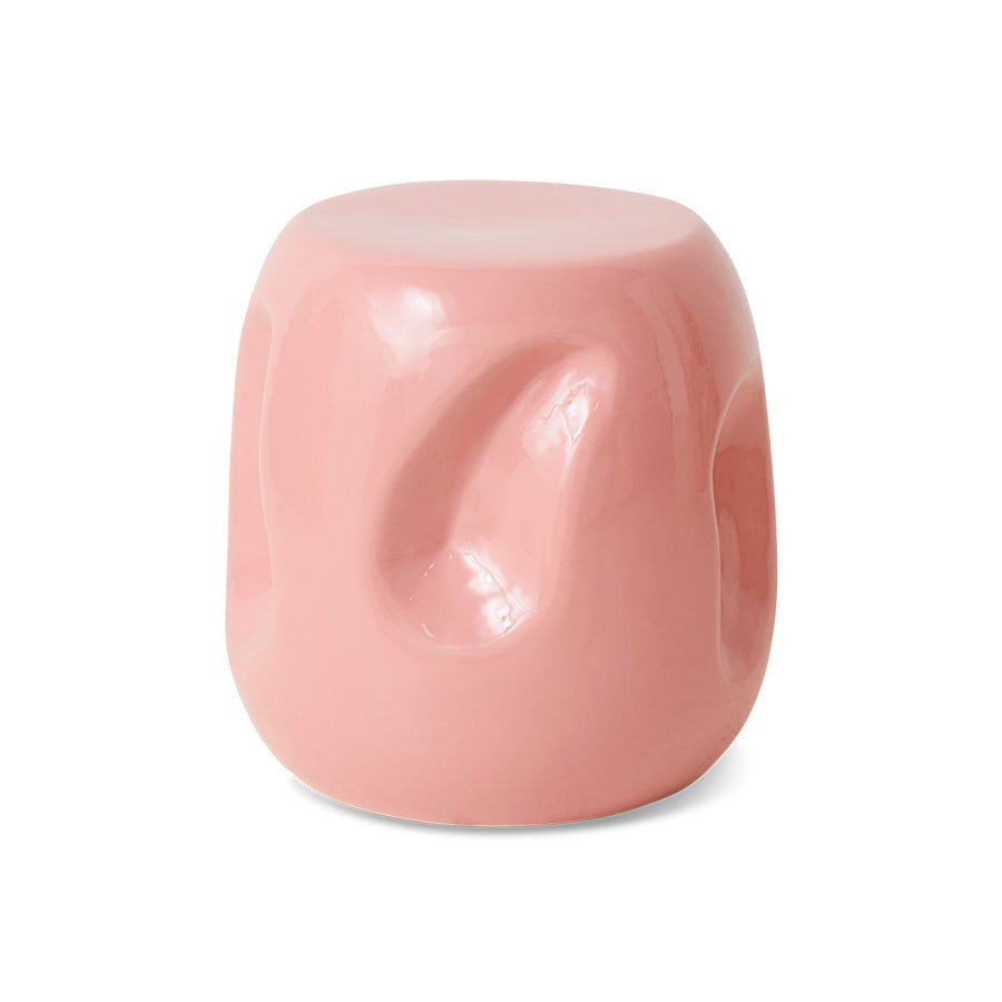 Ceramic Side Table in Coral Pink 38cm by HKLIVING – A Playful Statement for Colourful Homes