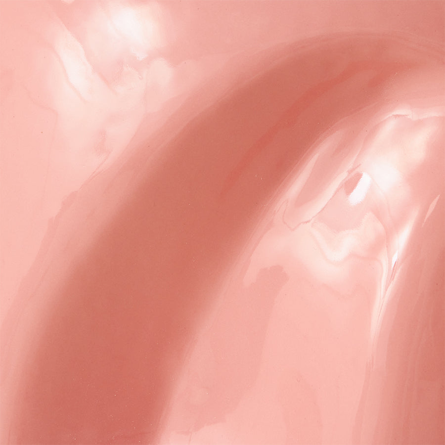 close up of glossy coral ceramic finish on HKLIVING Currents side table