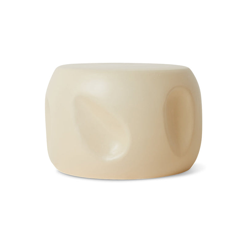 HKLIVING Currents ceramic side table in shell, front view on a white background