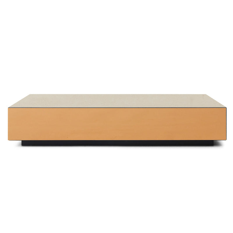 HKLIVING mirror block coffee table in smokey brown, 80 x 55cm, front view on a white background