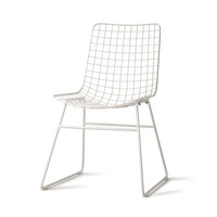 White Metal Wire Chair by HKLIVING