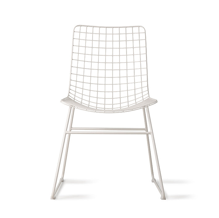 White Metal Wire Chair by HKLIVING