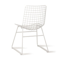 White Metal Wire Chair by HKLIVING