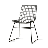 Black Metal Wire Chair by HKLIVING