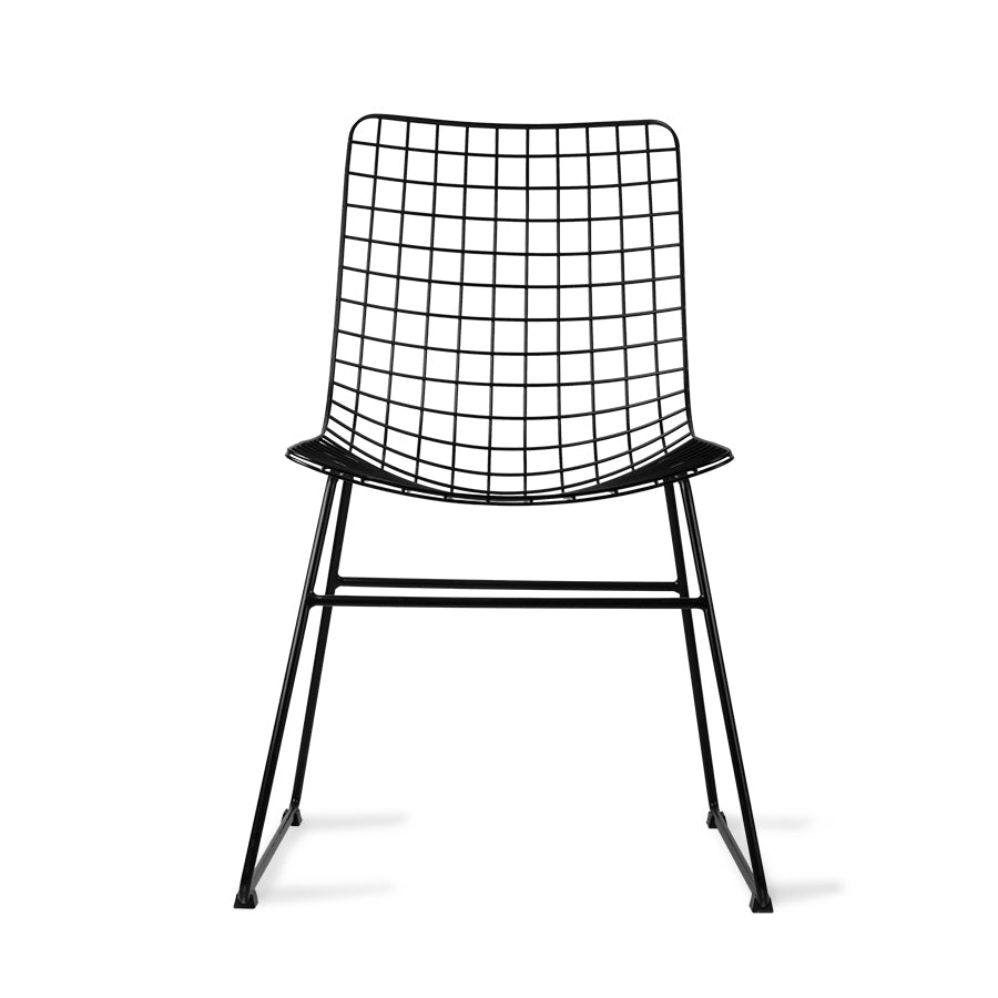 Black Metal Wire Chair by HKLIVING