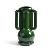 Playful Dutch design vase in glossy green finish