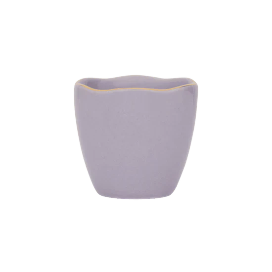 Single lilac Good Morning egg cup with golden edge by Urban Nature Culture
