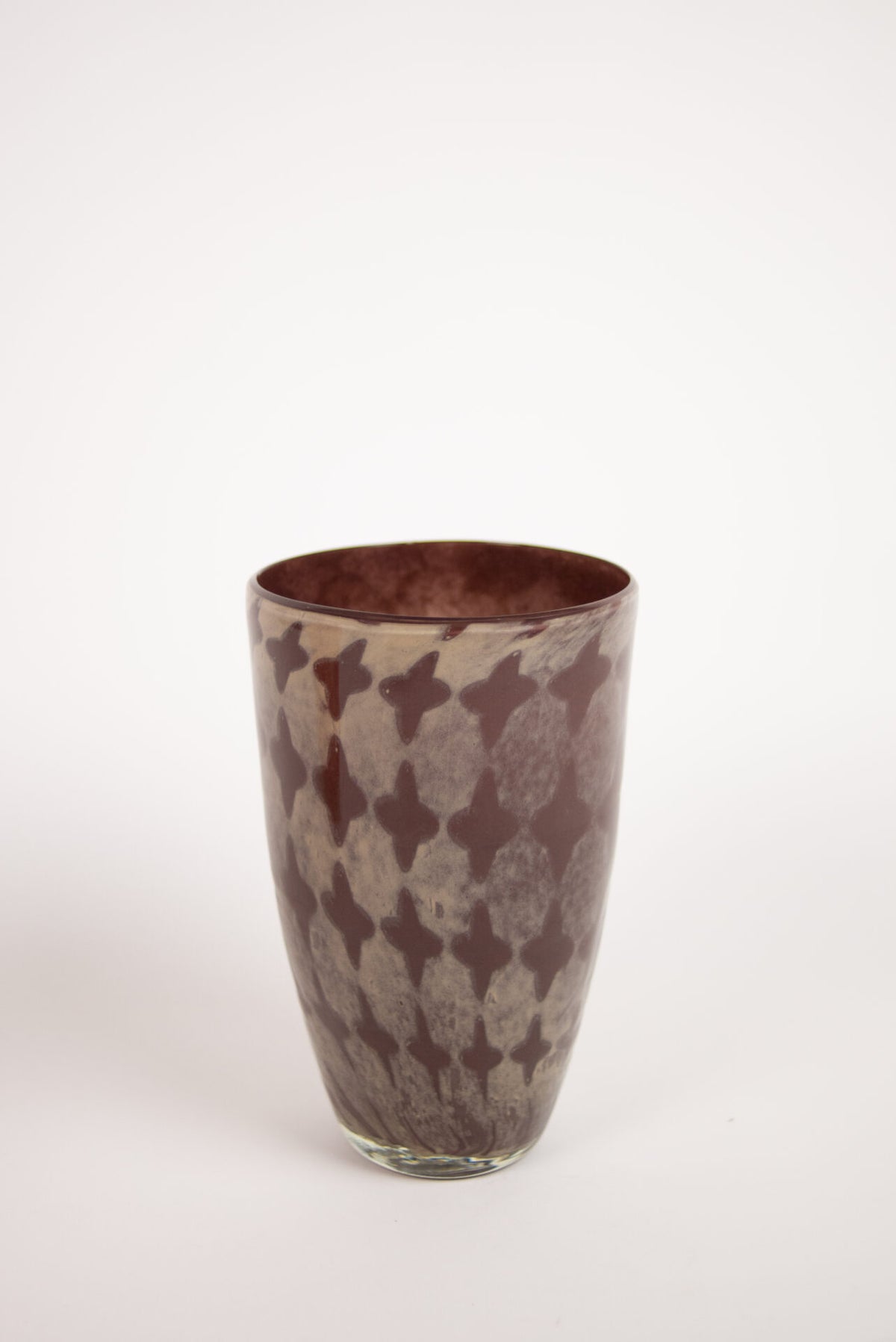 Harley brown patterned glass vase by Olsson & Jensen, 28 cm