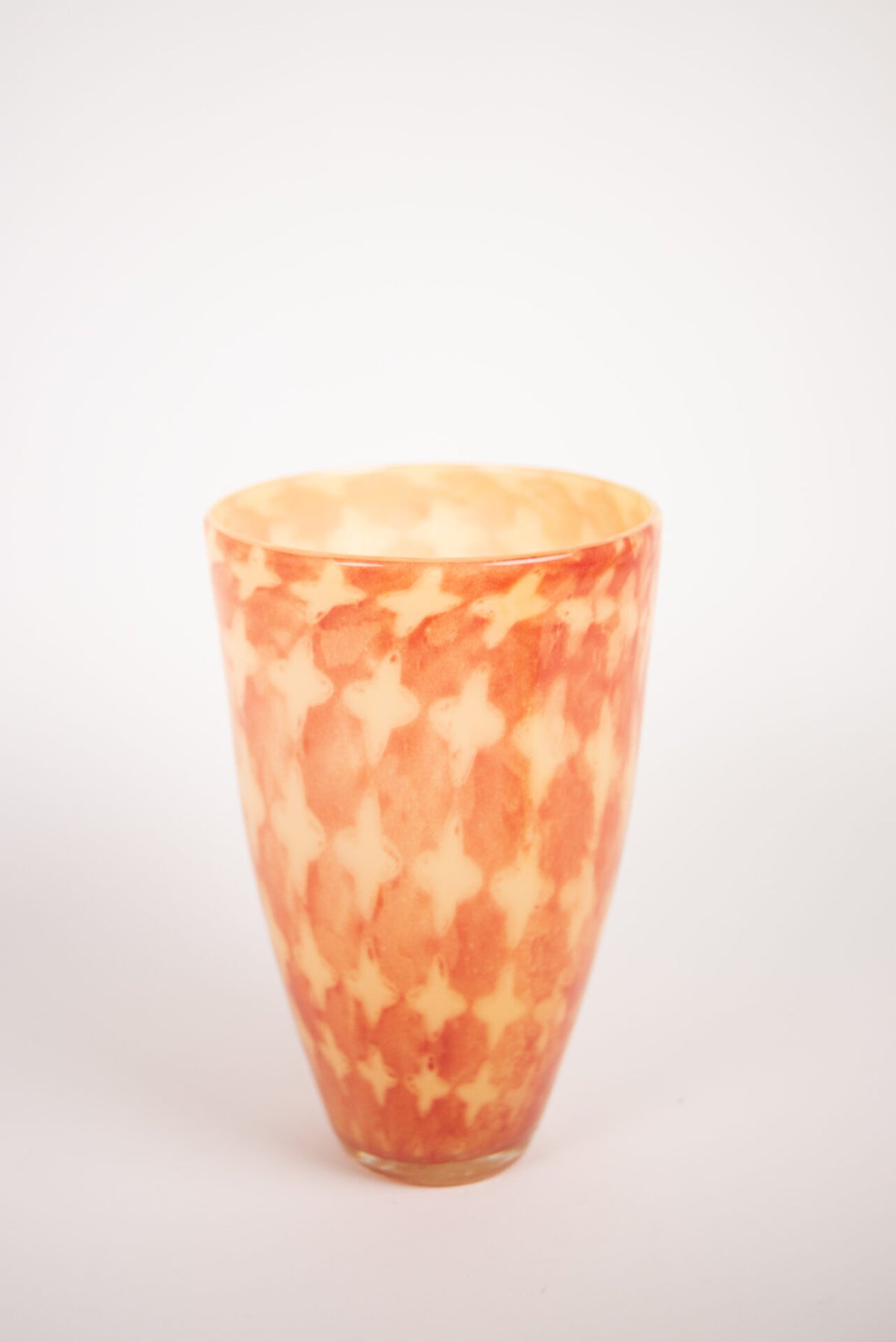 Harley orange patterned glass vase by Olsson & Jensen, 34 cm