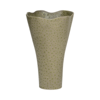 Haru flared vase with a wavy rim in sage green by Urban Nature Culture