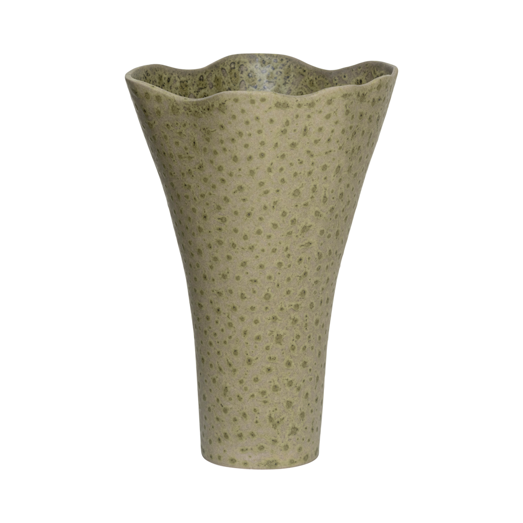 Haru sage green vase from the front