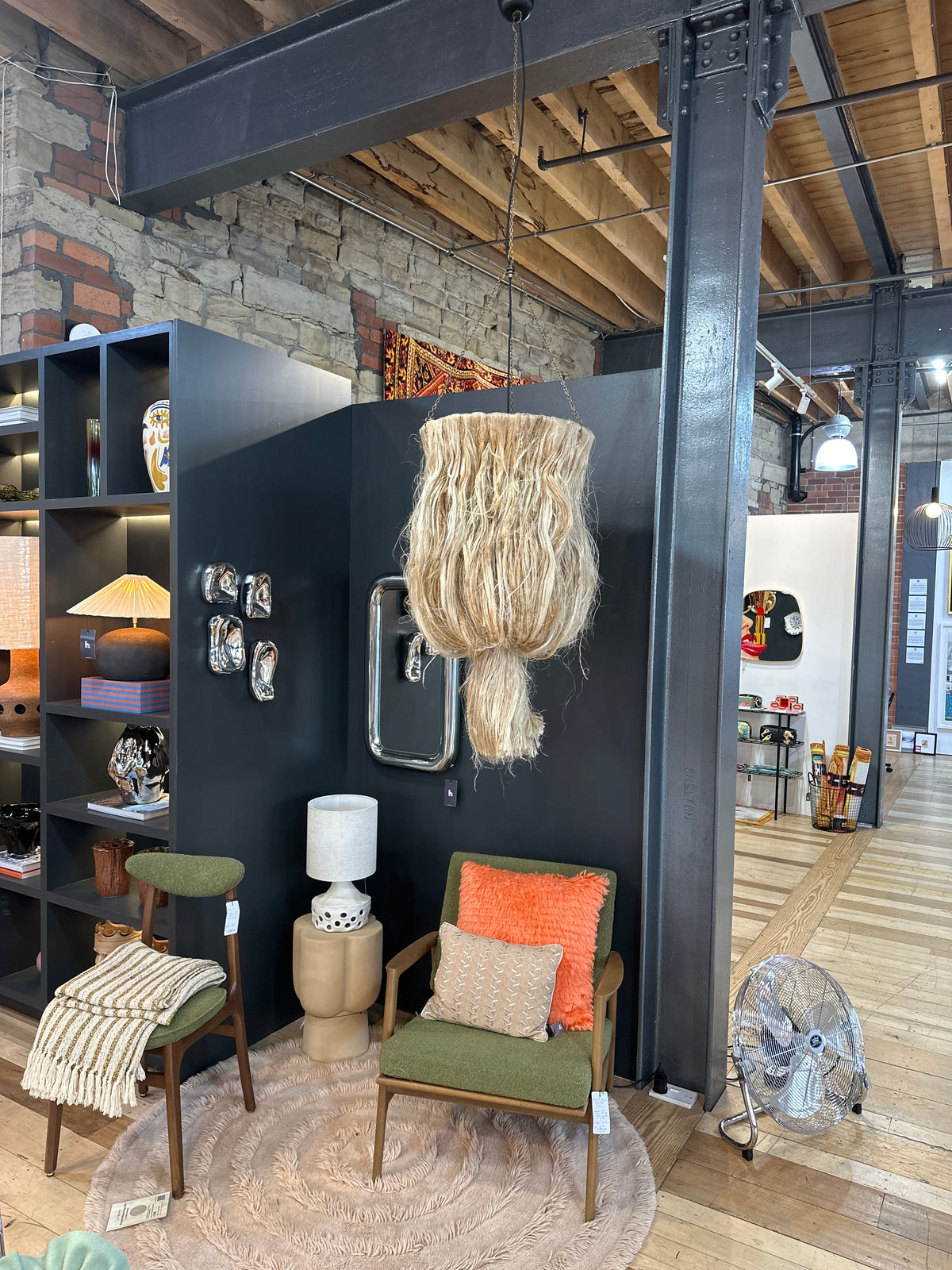 Hilda jute fringe pendant by Olsson & Jensen hanging in the North Home showroom