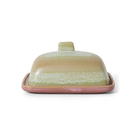 HKLIVING 70s Ceramics butter dish Skyline – front view with lid on