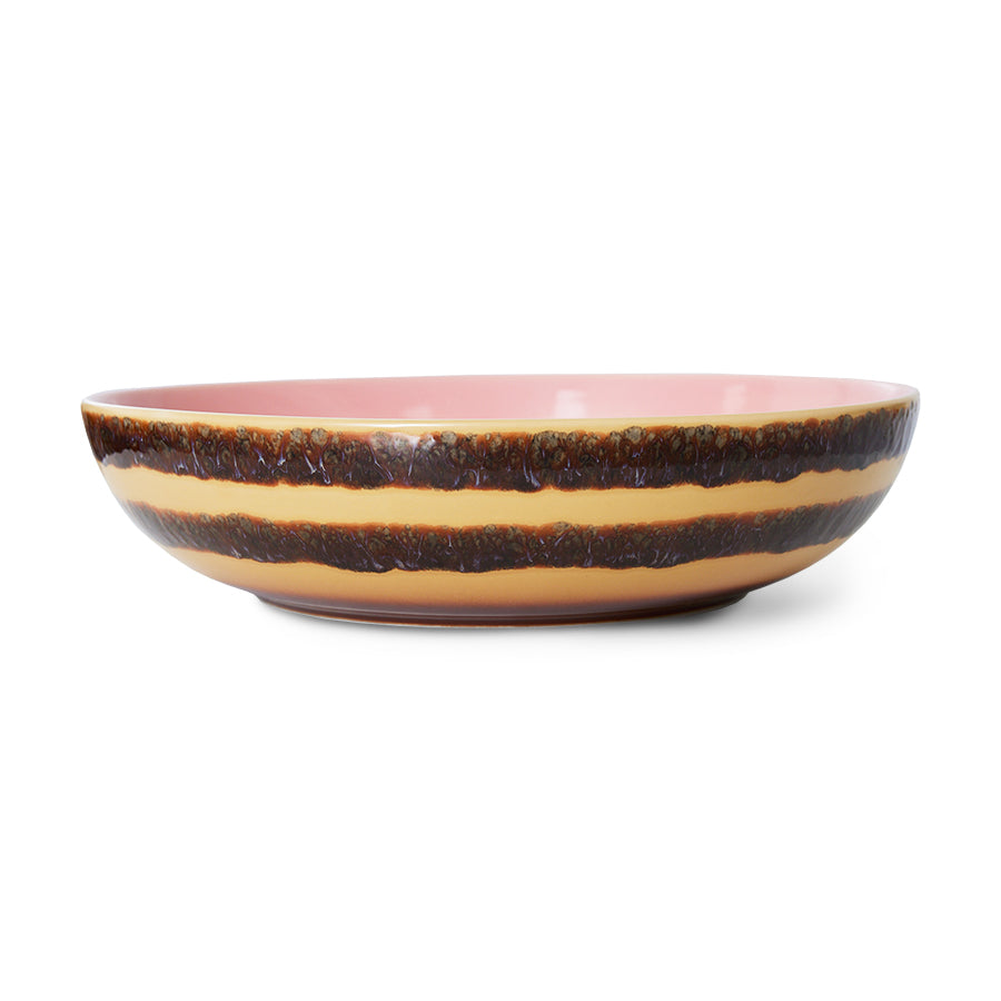 HKLIVING 70s ceramics serene stoneware salad bowl side view
