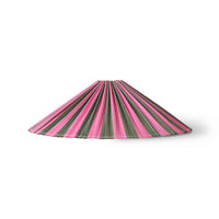 camellia stripe pleated bamboo lampshade by HKLIVING with bold pink and green stripes