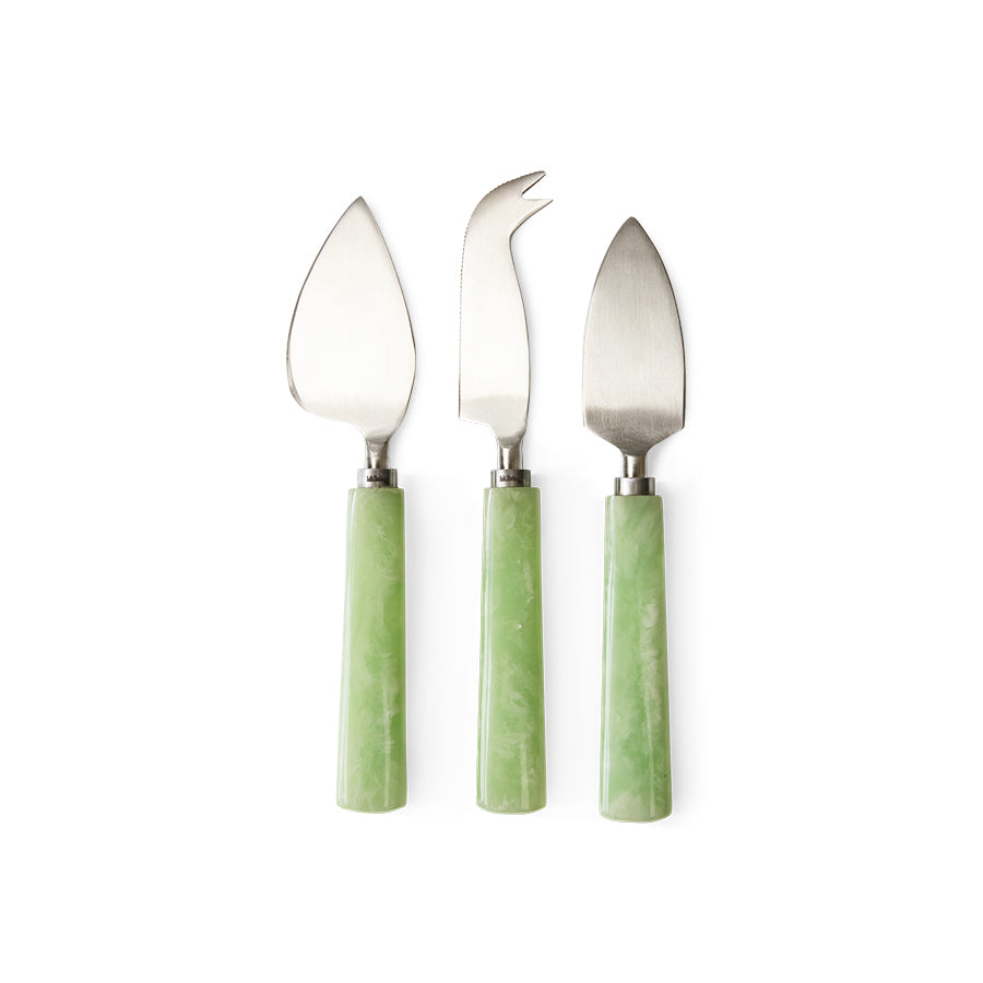 Stylish cheese knife set with resin handles – elevate your cheese board