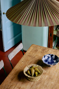 HKLIVING new classics ribble bowl large styled on dining table adding height and sculptural detail
