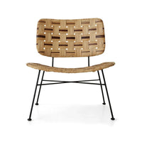 side view of natural rattan lounge chair by hkliving with iron frame
